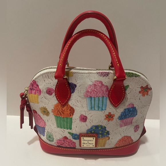Dooney & Bourke Red and Multicolor Cupcake Satchel Bitsy bag - Picture 1 of 17